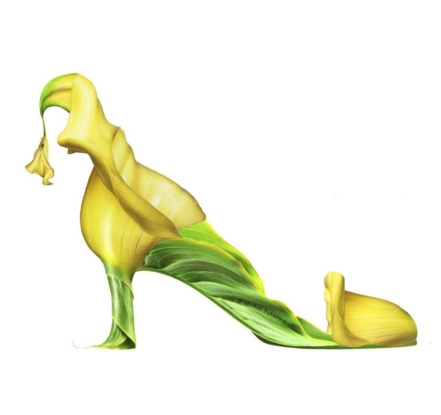 Chaussure jaune verte fantastique