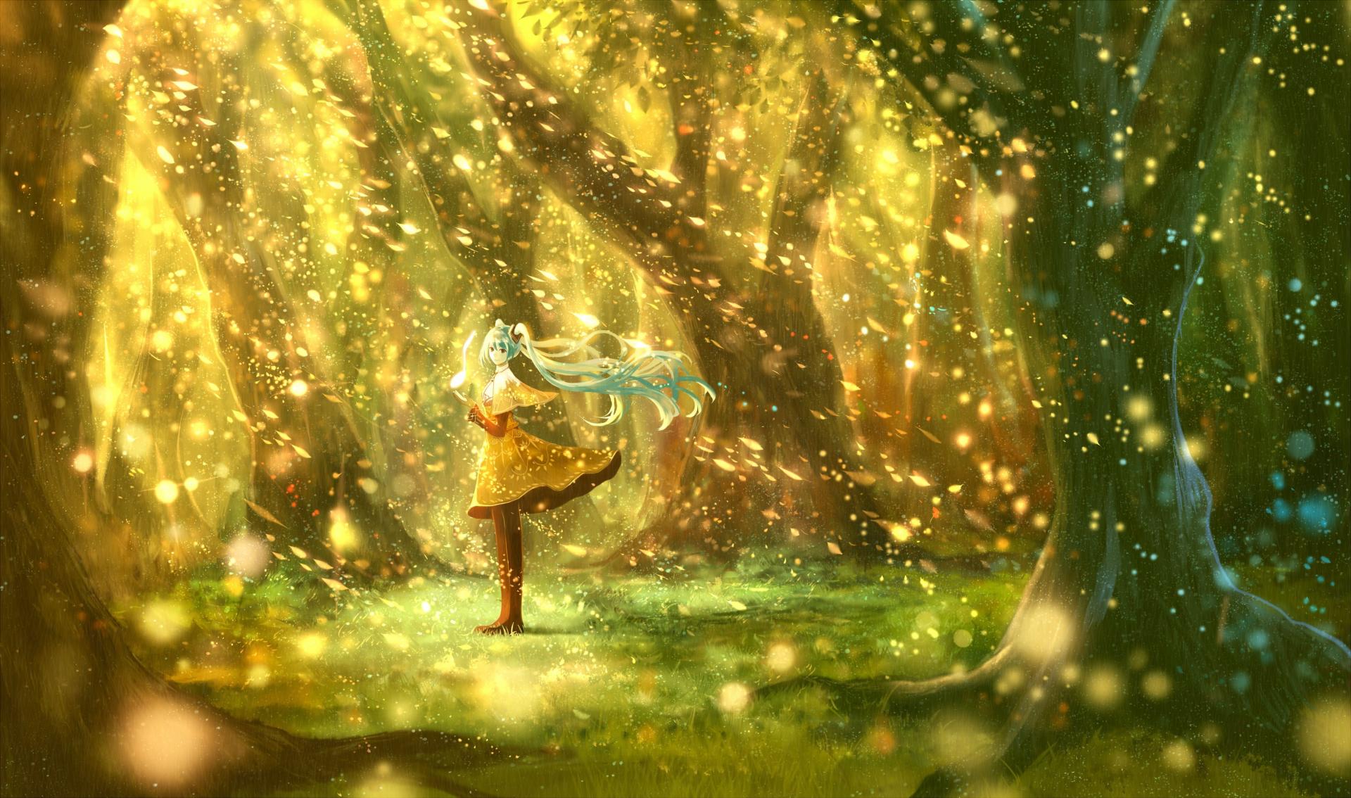 Fillette au coeur de forêt irréelle